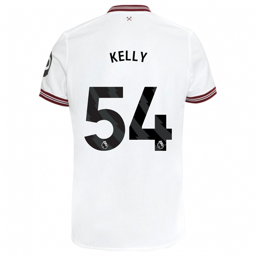 Enfant Maillot Patrick Kelly #54 Blanc Tenues Extérieur 2023/24 T-Shirt Belgique
