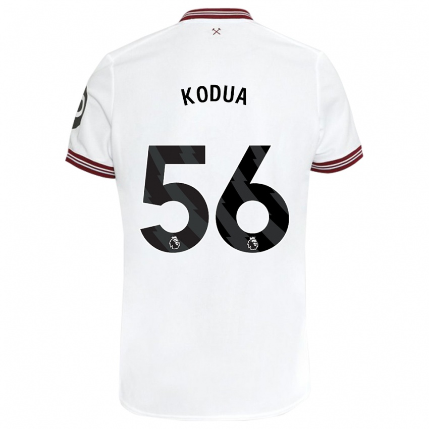 Enfant Maillot Gideon Kodua #56 Blanc Tenues Extérieur 2023/24 T-Shirt Belgique