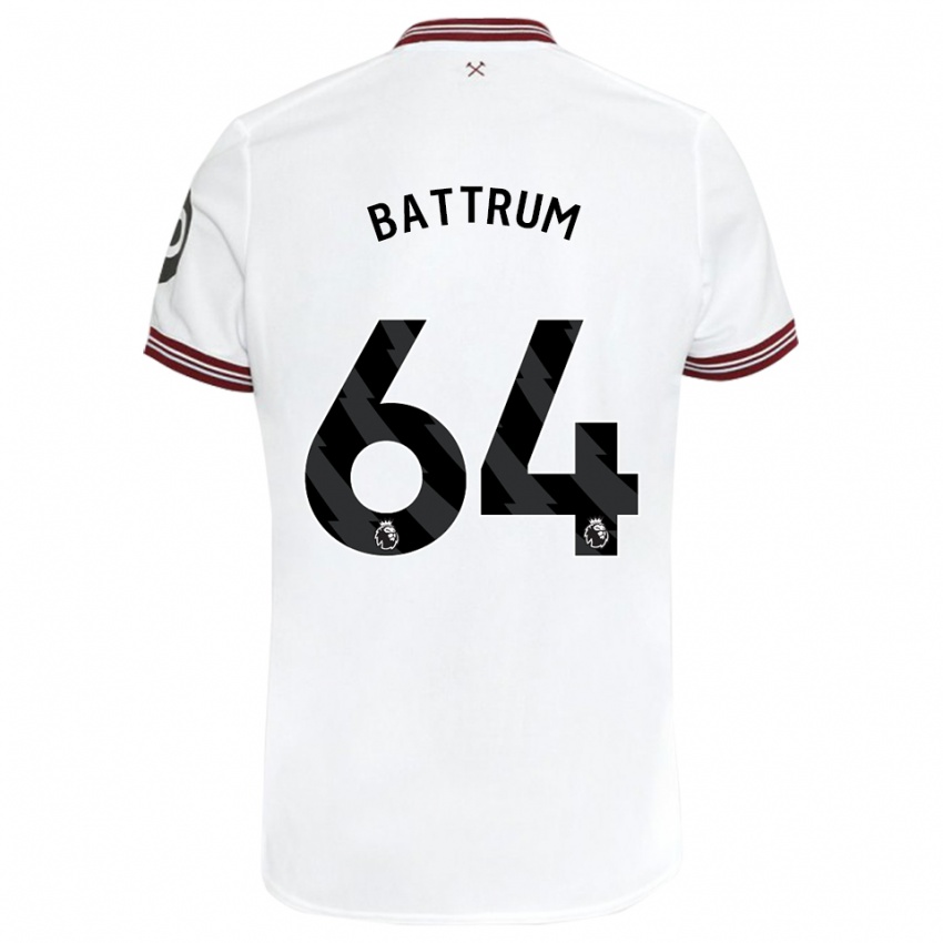 Kinder Ryan Battrum #64 Weiß Auswärtstrikot Trikot 2023/24 T-Shirt Belgien
