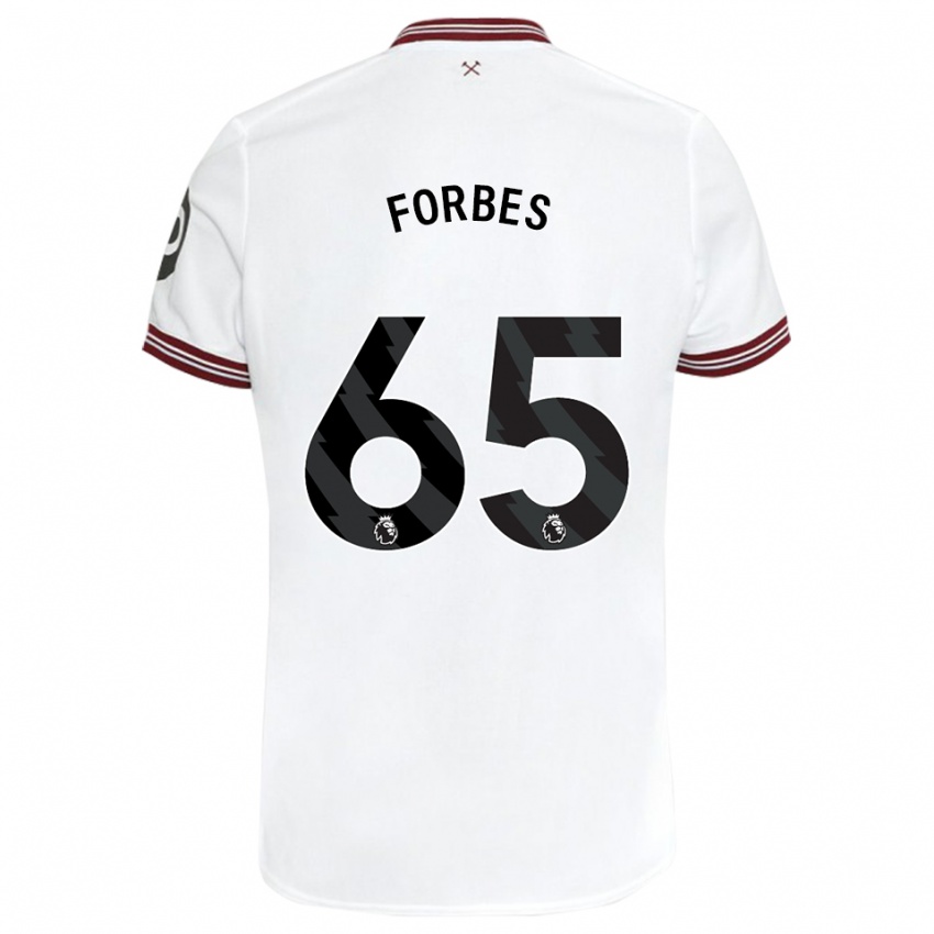 Kinder Michael Forbes #65 Weiß Auswärtstrikot Trikot 2023/24 T-Shirt Belgien