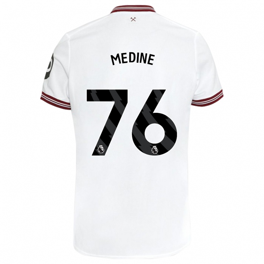 Enfant Maillot Jethro Medine #76 Blanc Tenues Extérieur 2023/24 T-Shirt Belgique