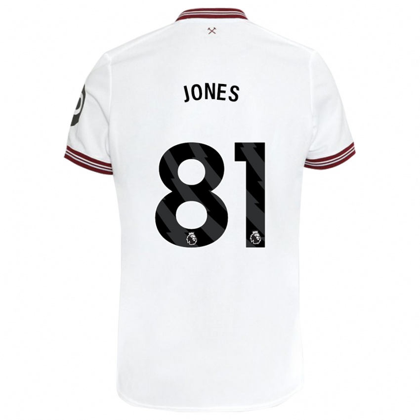 Kinderen Liam Jones #81 Wit Uitshirt Uittenue 2023/24 T-Shirt België