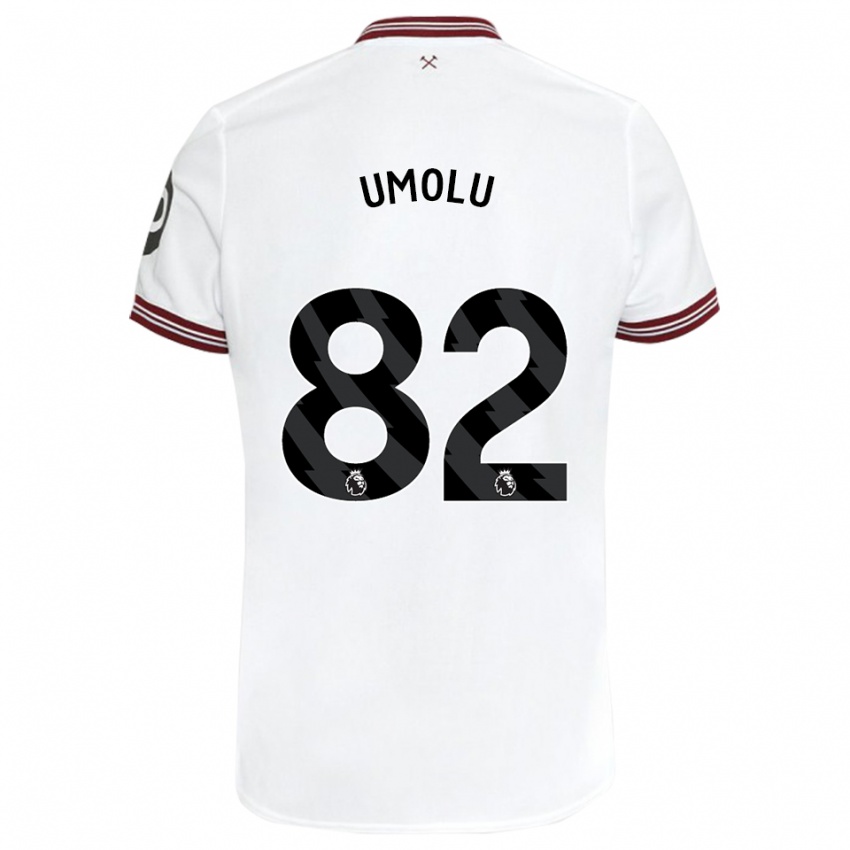 Kinder Jemiah Umolu #82 Weiß Auswärtstrikot Trikot 2023/24 T-Shirt Belgien