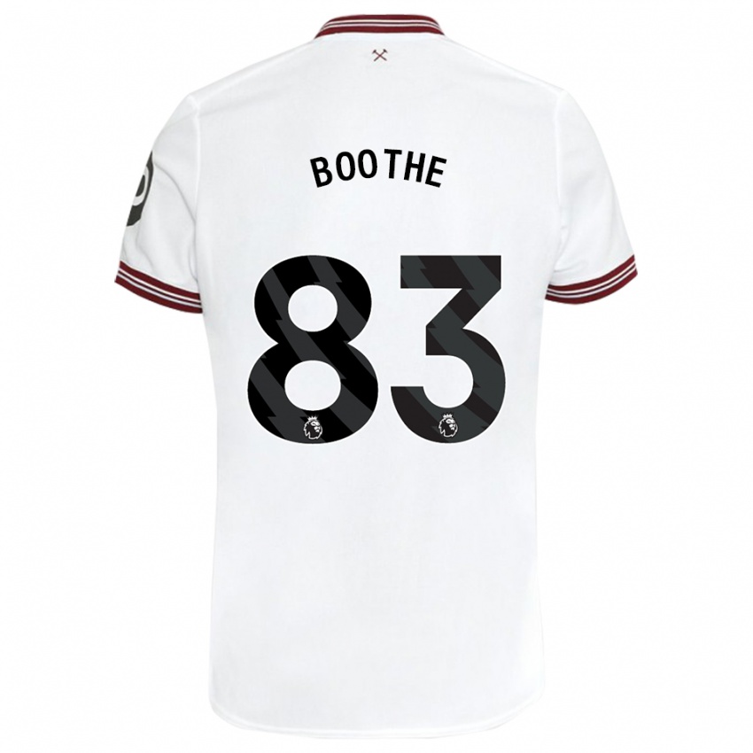 Enfant Maillot Sebastian Boothe #83 Blanc Tenues Extérieur 2023/24 T-Shirt Belgique