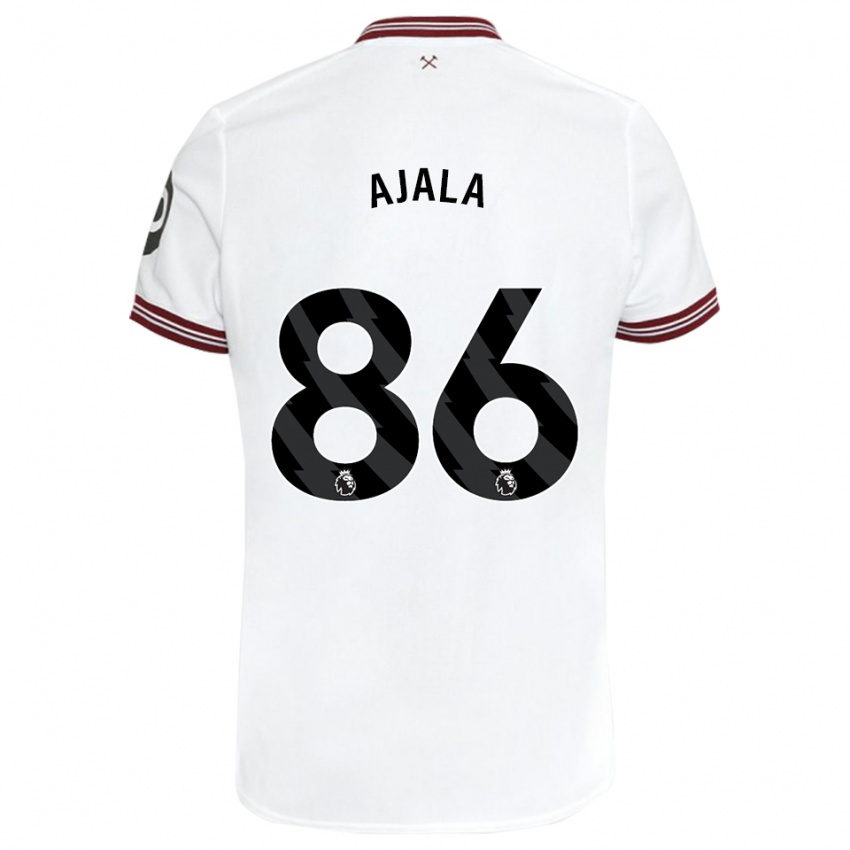 Enfant Maillot Joshua Ajala #86 Blanc Tenues Extérieur 2023/24 T-Shirt Belgique