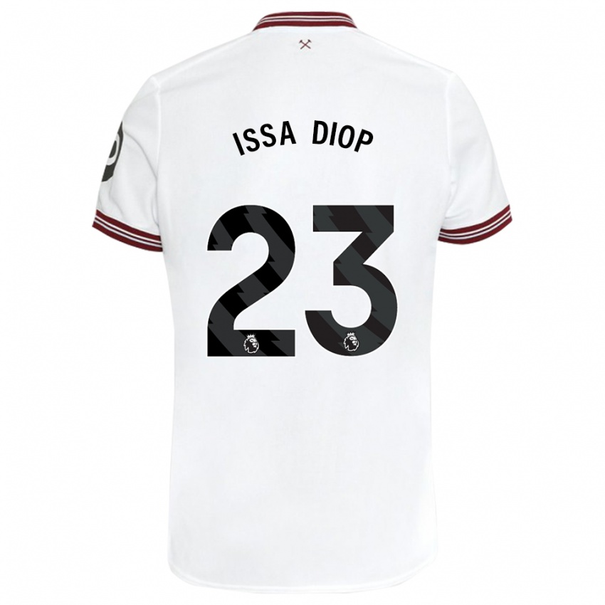Kinder Issa Diop #23 Weiß Auswärtstrikot Trikot 2023/24 T-Shirt Belgien