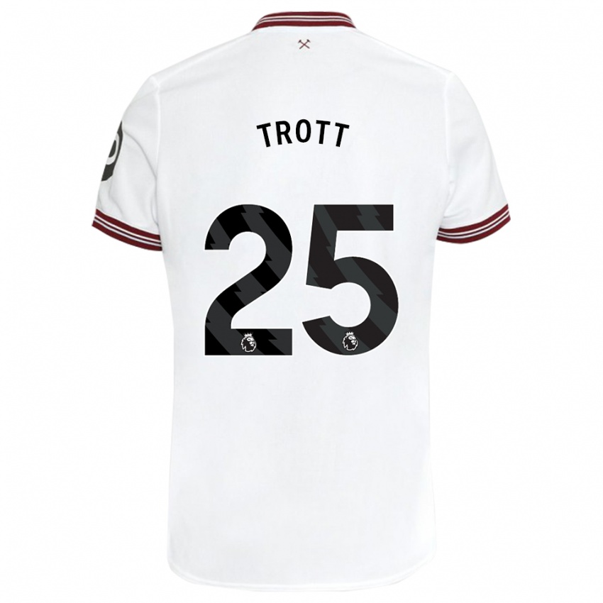 Kinder Nathan Trott #25 Weiß Auswärtstrikot Trikot 2023/24 T-Shirt Belgien