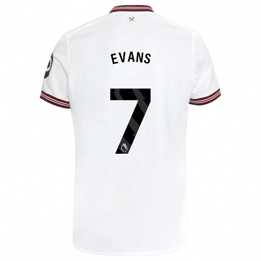 Kinder Lisa Evans #7 Weiß Auswärtstrikot Trikot 2023/24 T-Shirt Belgien