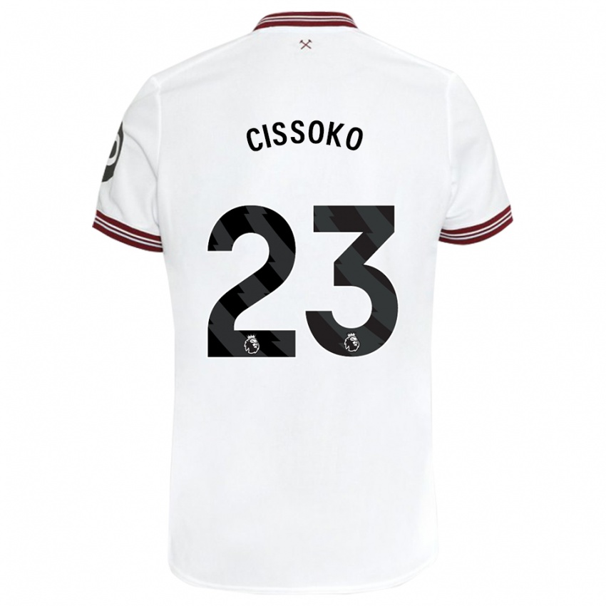 Enfant Maillot Hawa Cissoko #23 Blanc Tenues Extérieur 2023/24 T-Shirt Belgique