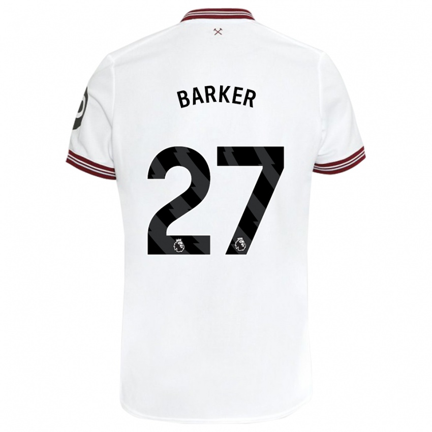Kinder Maisy Barker #27 Weiß Auswärtstrikot Trikot 2023/24 T-Shirt Belgien