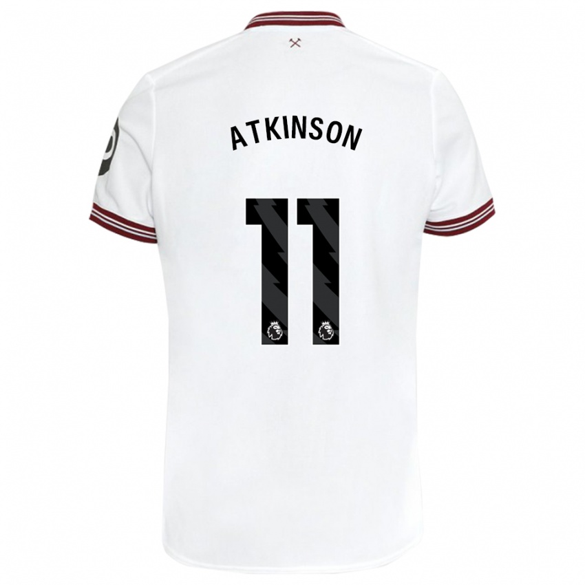 Kinder Izzy Atkinson #11 Weiß Auswärtstrikot Trikot 2023/24 T-Shirt Belgien