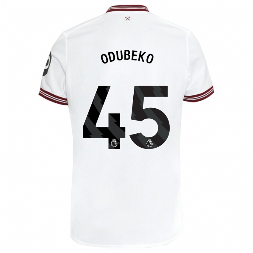 Kinder Mipo Odubeko #45 Weiß Auswärtstrikot Trikot 2023/24 T-Shirt Belgien