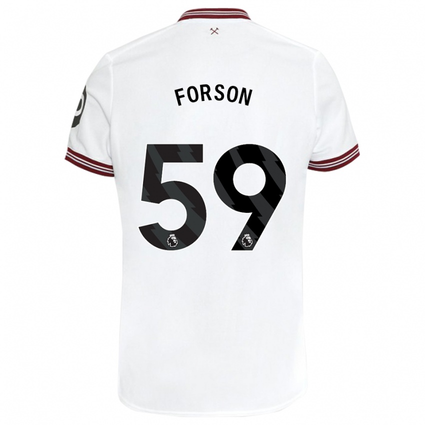 Kinder Keenan Forson #59 Weiß Auswärtstrikot Trikot 2023/24 T-Shirt Belgien