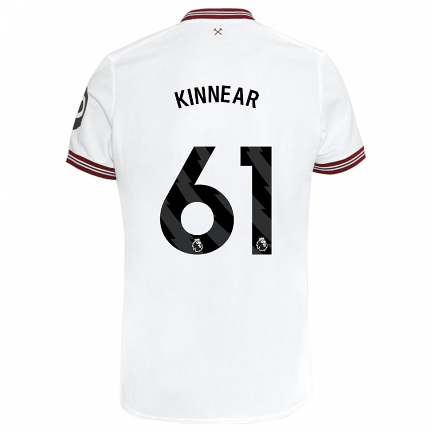 Enfant Maillot Brian Kinnear #61 Blanc Tenues Extérieur 2023/24 T-Shirt Belgique