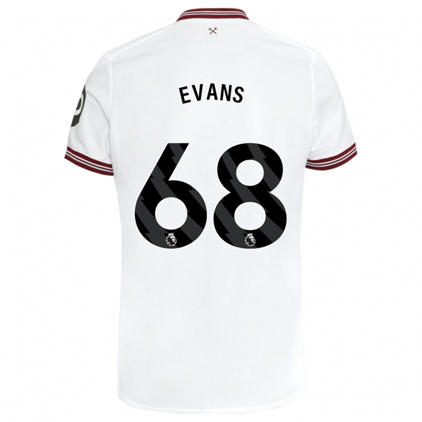 Enfant Maillot Isaac Evans #68 Blanc Tenues Extérieur 2023/24 T-Shirt Belgique