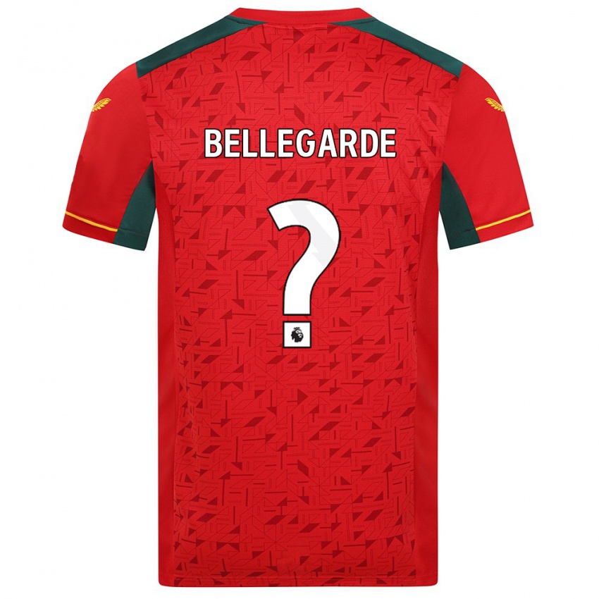 Kinder Jean-Ricner Bellegarde #0 Rot Auswärtstrikot Trikot 2023/24 T-Shirt Belgien