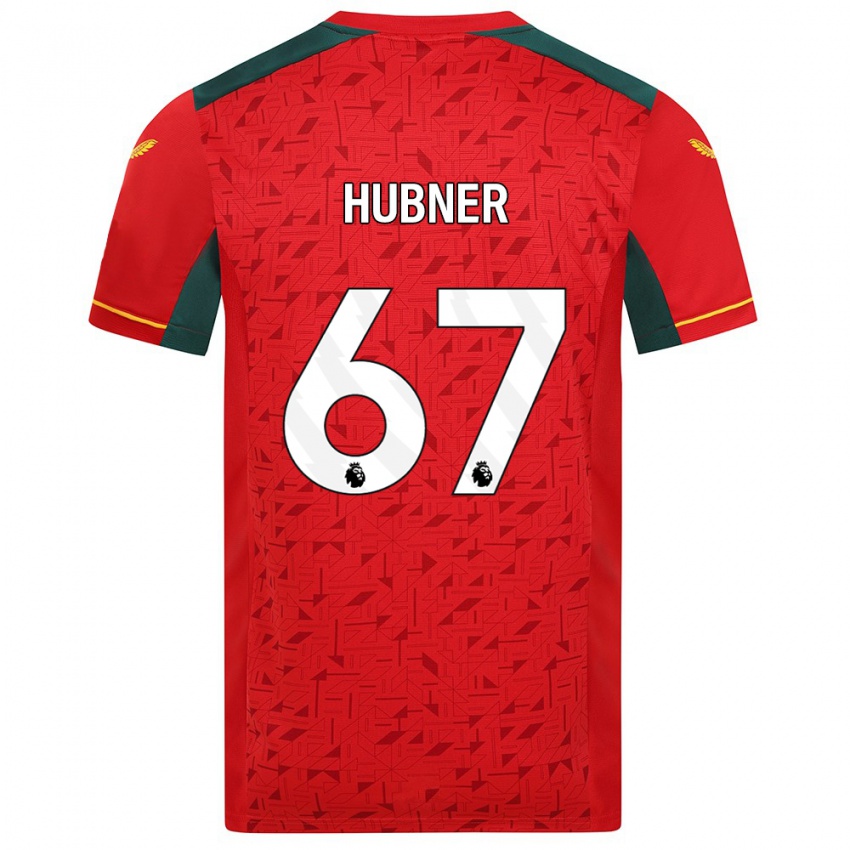 Enfant Maillot Justin Hubner #67 Rouge Tenues Extérieur 2023/24 T-Shirt Belgique