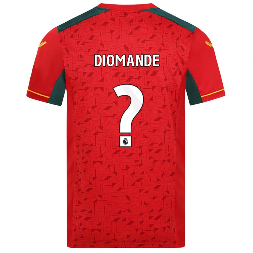 Enfant Maillot Muhamed Diomande #0 Rouge Tenues Extérieur 2023/24 T-Shirt Belgique
