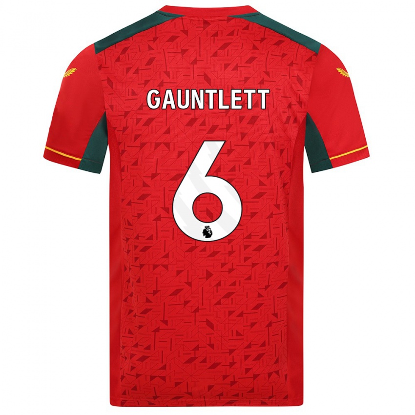 Enfant Maillot Maz Gauntlett #6 Rouge Tenues Extérieur 2023/24 T-Shirt Belgique