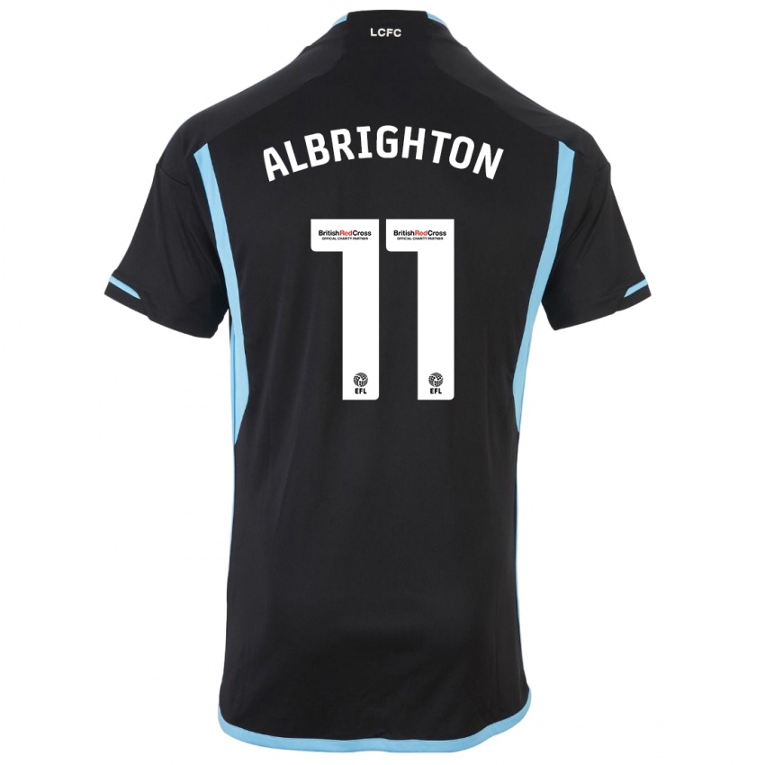 Kinder Marc Albrighton #11 Schwarz Auswärtstrikot Trikot 2023/24 T-Shirt Belgien