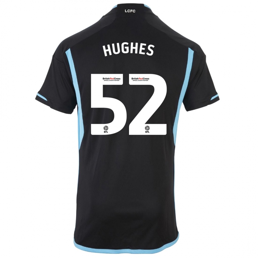 Kinder Iestyn Hughes #52 Schwarz Auswärtstrikot Trikot 2023/24 T-Shirt Belgien