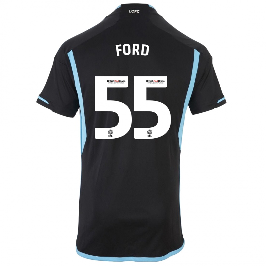Kinder Harvey Godsmark-Ford #55 Schwarz Auswärtstrikot Trikot 2023/24 T-Shirt Belgien