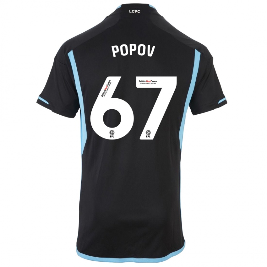 Kinder Chris Popov #67 Schwarz Auswärtstrikot Trikot 2023/24 T-Shirt Belgien