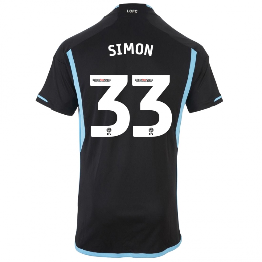 Kinder Erin Simon #33 Schwarz Auswärtstrikot Trikot 2023/24 T-Shirt Belgien
