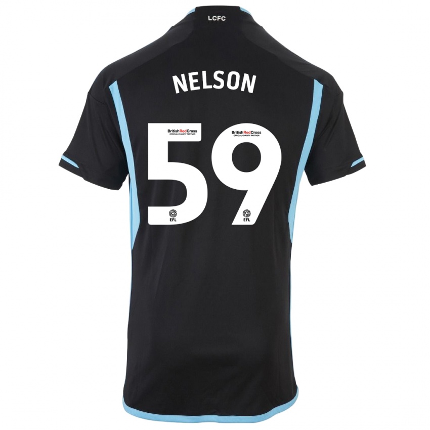 Kinder Ronny Nelson #59 Schwarz Auswärtstrikot Trikot 2023/24 T-Shirt Belgien