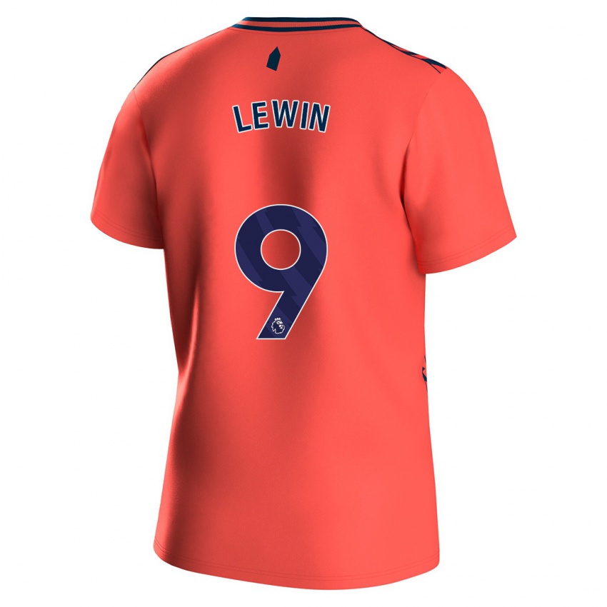 Kinder Dominic Calvert-Lewin #9 Koralle Auswärtstrikot Trikot 2023/24 T-Shirt Belgien