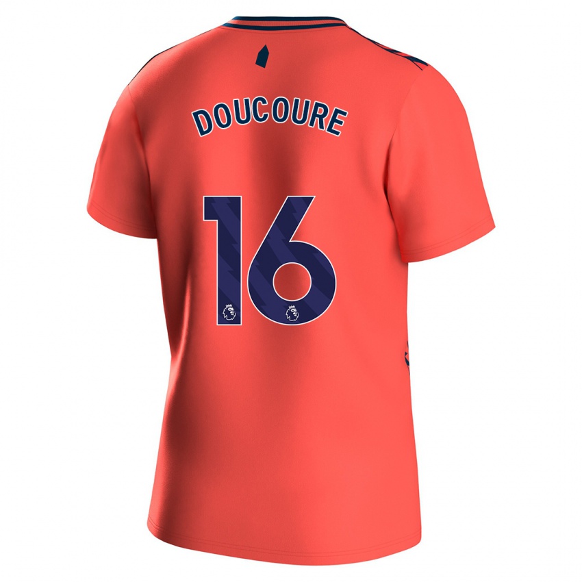 Kinder Abdoulaye Doucouré #16 Koralle Auswärtstrikot Trikot 2023/24 T-Shirt Belgien
