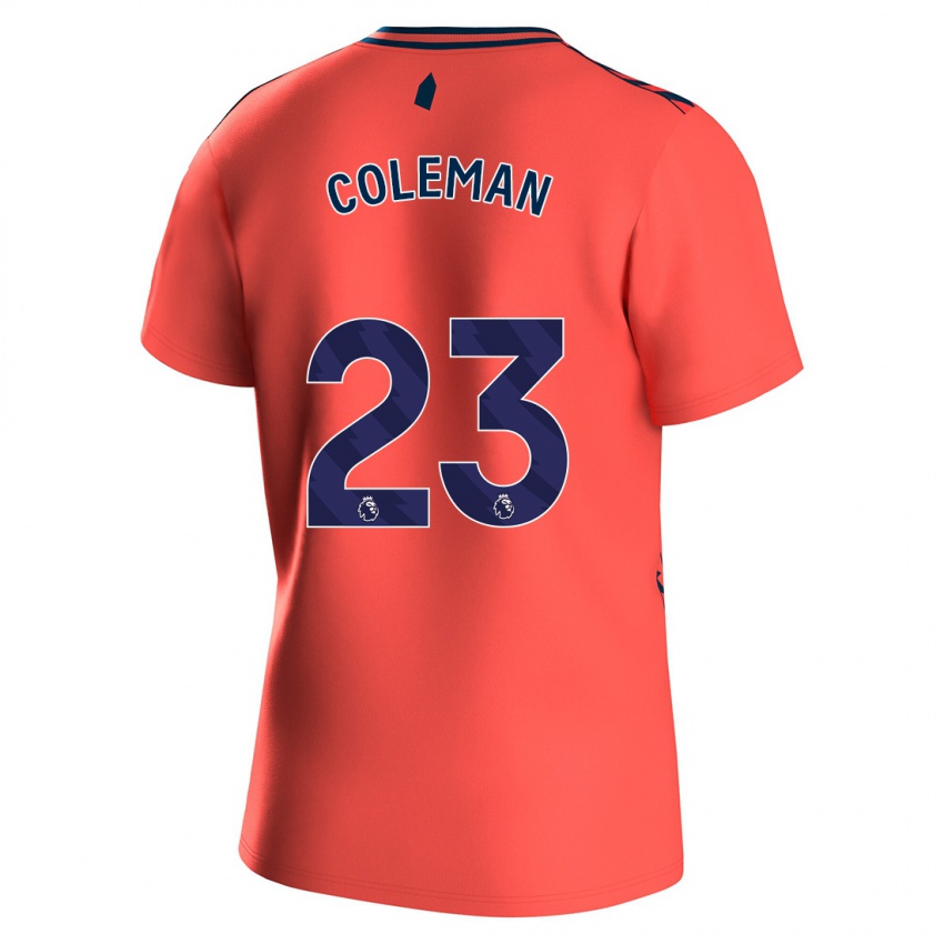 Kinder Seamus Coleman #23 Koralle Auswärtstrikot Trikot 2023/24 T-Shirt Belgien