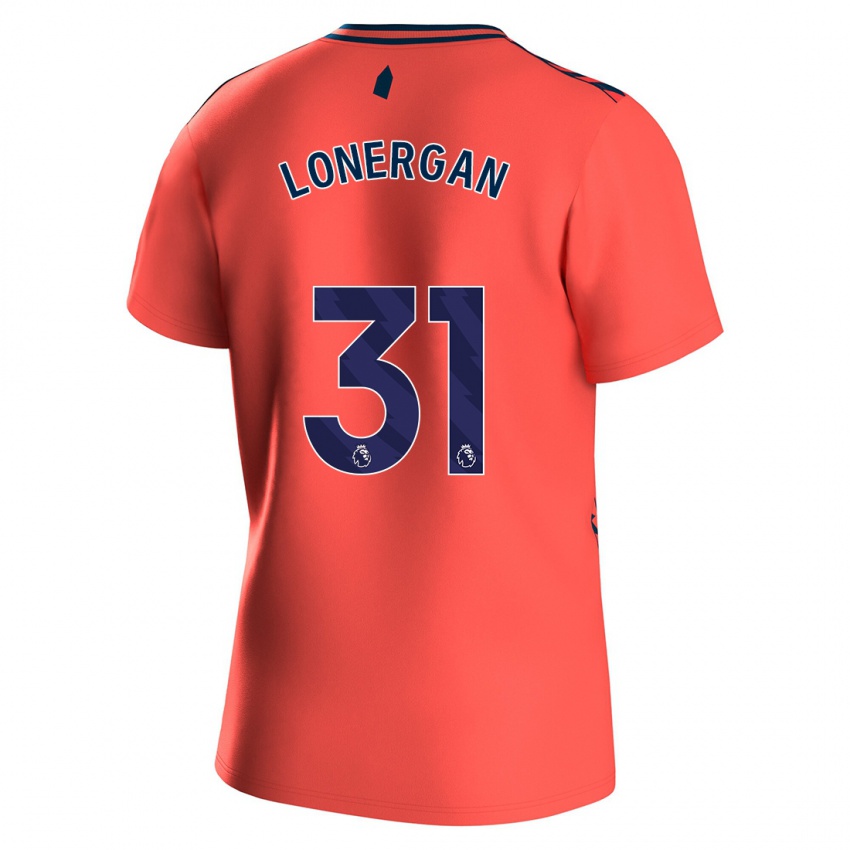 Kinder Andy Lonergan #31 Koralle Auswärtstrikot Trikot 2023/24 T-Shirt Belgien