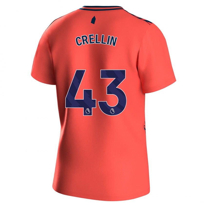 Kinderen Billy Crellin #43 Koraal Uitshirt Uittenue 2023/24 T-Shirt België