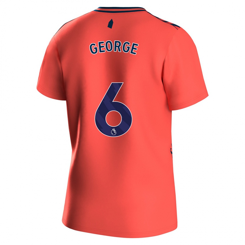 Kinder Gabrielle George #6 Koralle Auswärtstrikot Trikot 2023/24 T-Shirt Belgien