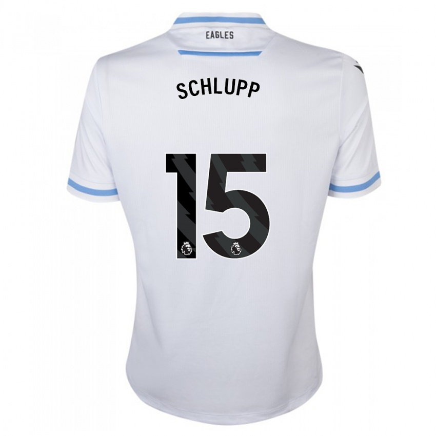 Enfant Maillot Jeffrey Schlupp #15 Blanc Tenues Extérieur 2023/24 T-Shirt Belgique