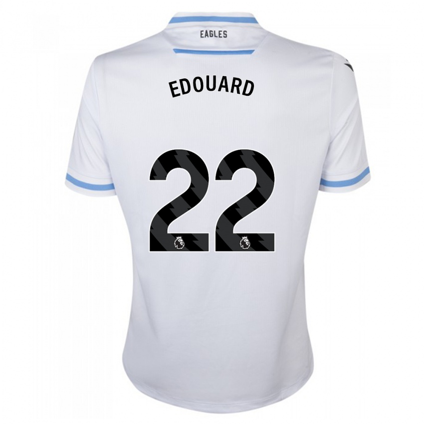 Enfant Maillot Odsonne Edouard #22 Blanc Tenues Extérieur 2023/24 T-Shirt Belgique