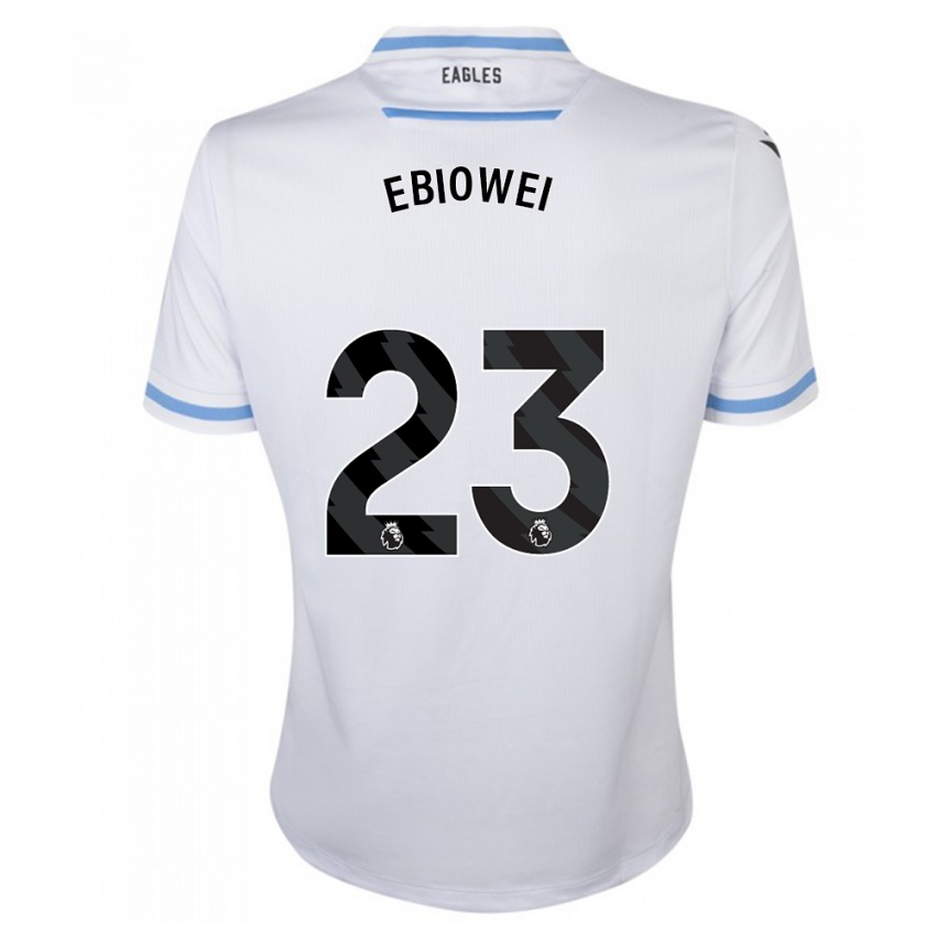 Kinder Malcolm Ebiowei #23 Weiß Auswärtstrikot Trikot 2023/24 T-Shirt Belgien
