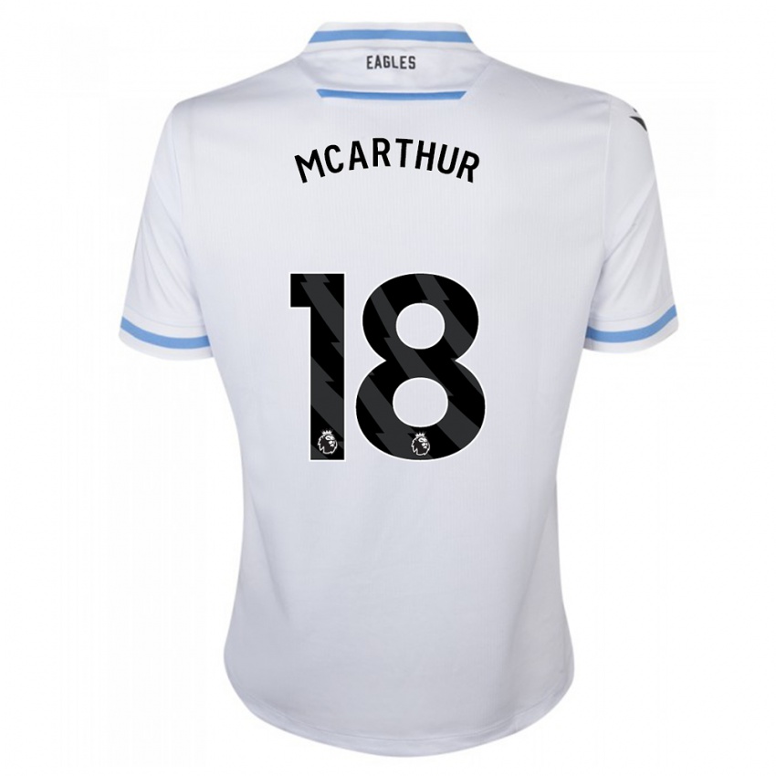 Enfant Maillot James Mcarthur #18 Blanc Tenues Extérieur 2023/24 T-Shirt Belgique