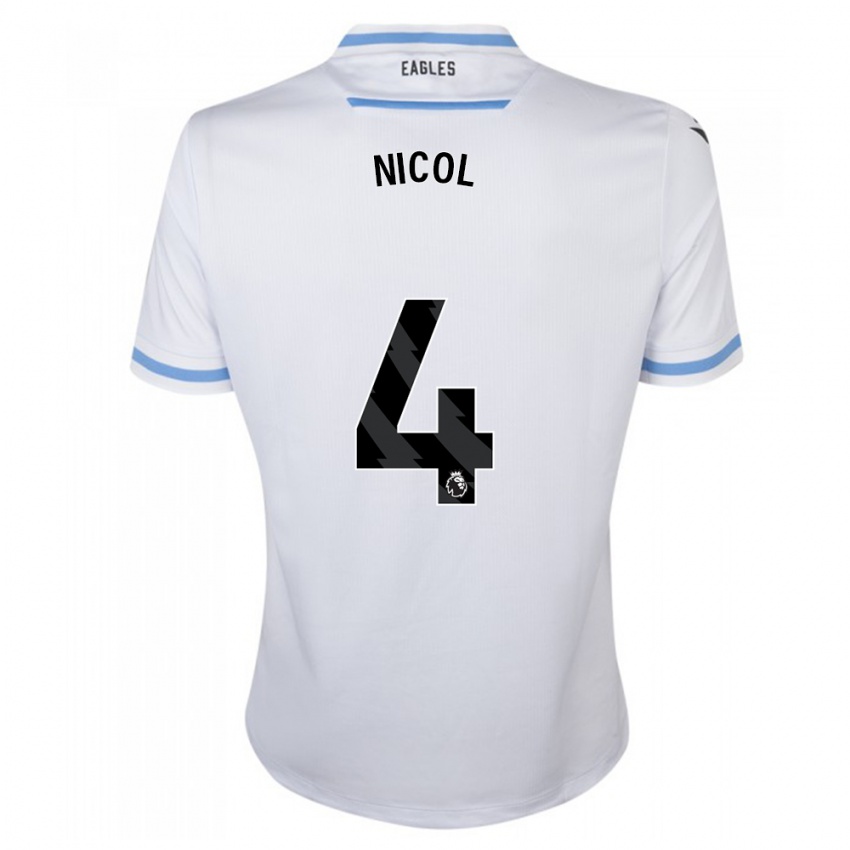 Enfant Maillot Leigh Nicol #4 Blanc Tenues Extérieur 2023/24 T-Shirt Belgique