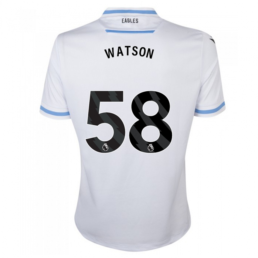 Kinder Noah Watson #58 Weiß Auswärtstrikot Trikot 2023/24 T-Shirt Belgien