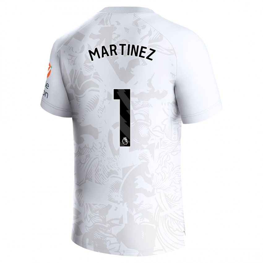 Kinder Emiliano Martínez #1 Weiß Auswärtstrikot Trikot 2023/24 T-Shirt Belgien