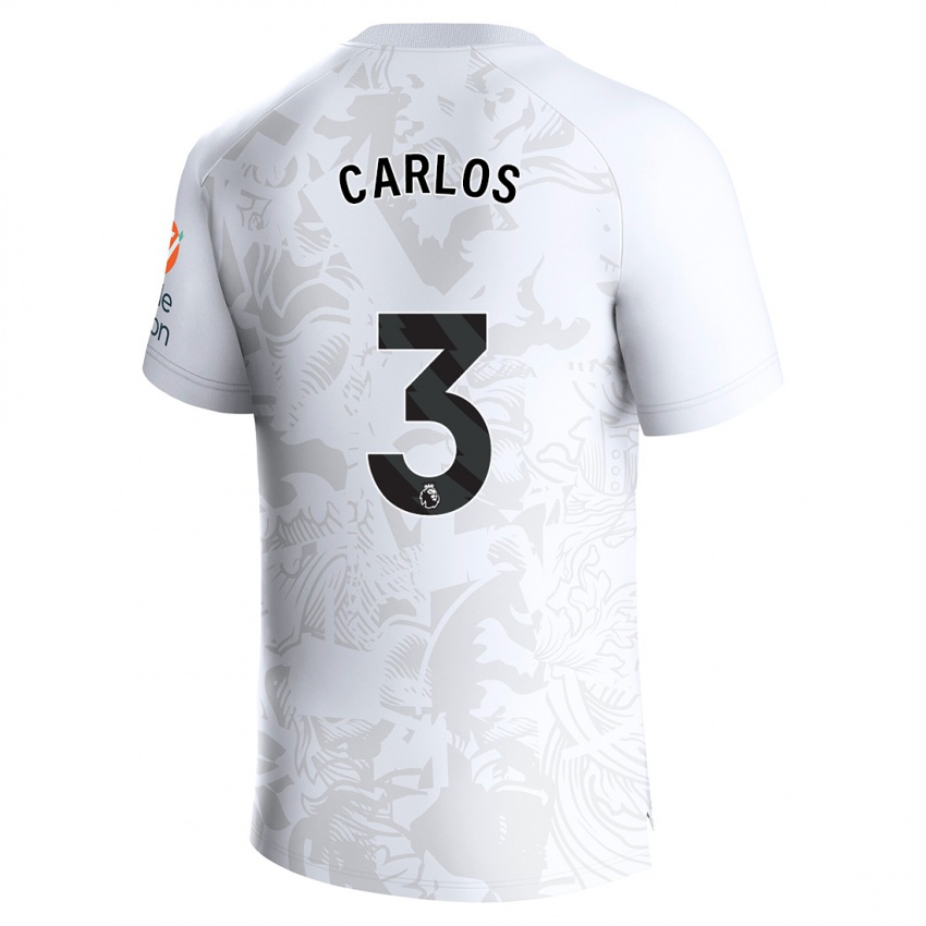 Kinder Diego Carlos #3 Weiß Auswärtstrikot Trikot 2023/24 T-Shirt Belgien