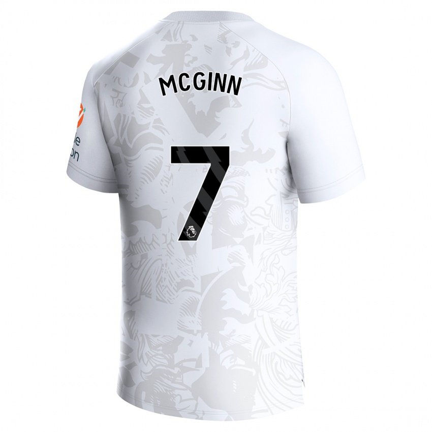 Kinderen John Mcginn #7 Wit Uitshirt Uittenue 2023/24 T-Shirt België