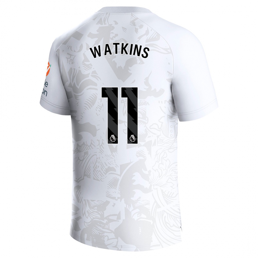 Kinder Ollie Watkins #11 Weiß Auswärtstrikot Trikot 2023/24 T-Shirt Belgien