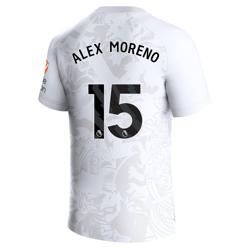 Kinder Álex Moreno #15 Weiß Auswärtstrikot Trikot 2023/24 T-Shirt Belgien