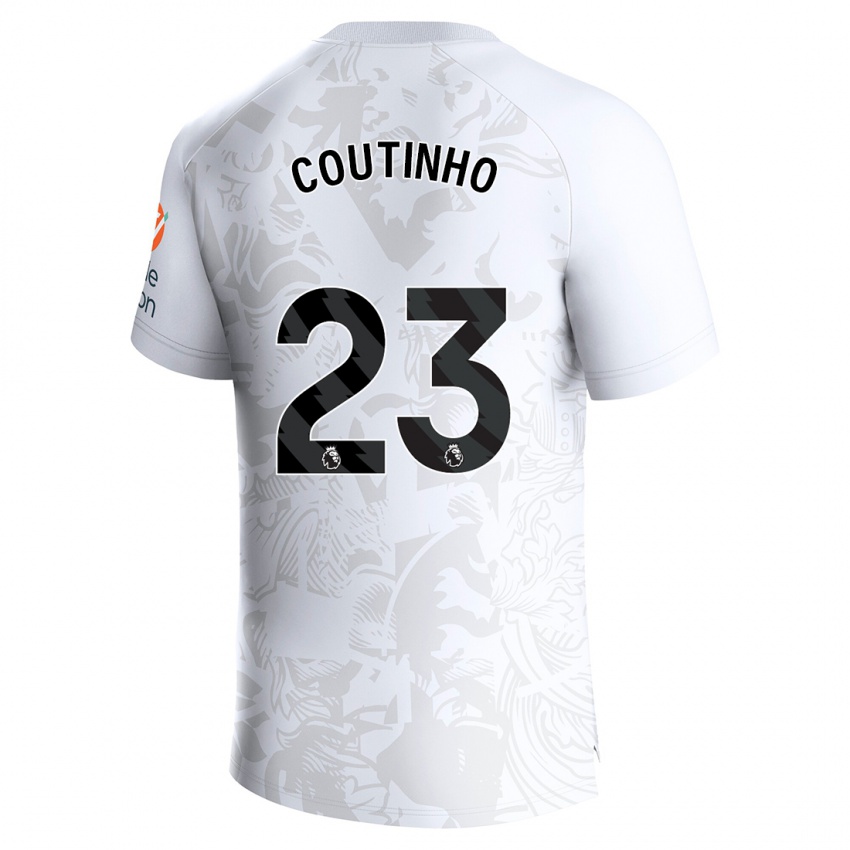 Kinder Philippe Coutinho #23 Weiß Auswärtstrikot Trikot 2023/24 T-Shirt Belgien