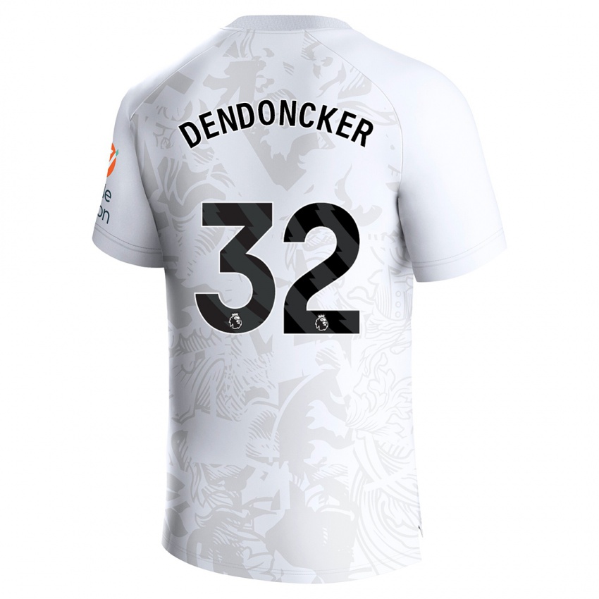 Kinder Leander Dendoncker #32 Weiß Auswärtstrikot Trikot 2023/24 T-Shirt Belgien