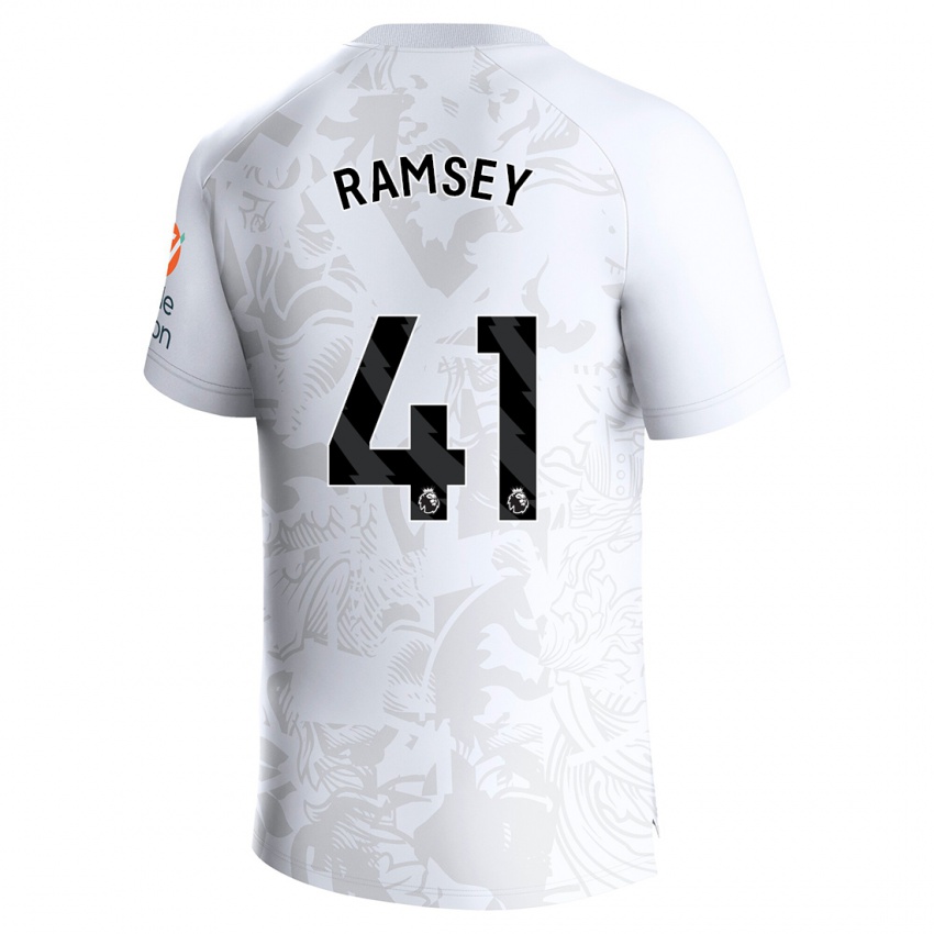Kinder Jacob Ramsey #41 Weiß Auswärtstrikot Trikot 2023/24 T-Shirt Belgien