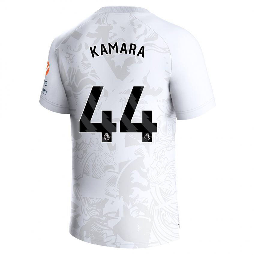 Kinder Boubacar Kamara #44 Weiß Auswärtstrikot Trikot 2023/24 T-Shirt Belgien